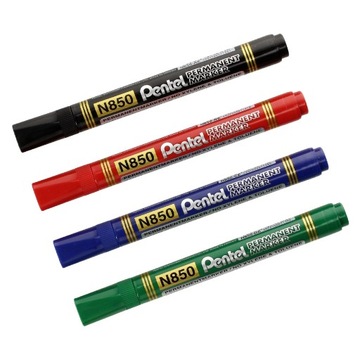Marker permanentny - zestaw 4kol Pentel N850