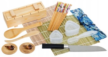 ДЕРЕВЯННЫЙ ПРЕСС ДЛЯ ПРИГОТОВЛЕНИЯ СУШИ С НАБОРОМ РОЛИКОВ