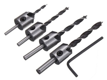 WIERTŁA DO DREWNA Z POGŁĘBIACZEM REGULOWANE 3-6 mm