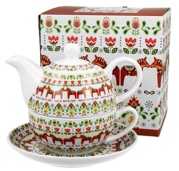 Dzbanek DO HERBATY PORCELANOWY skandynawski 350ml