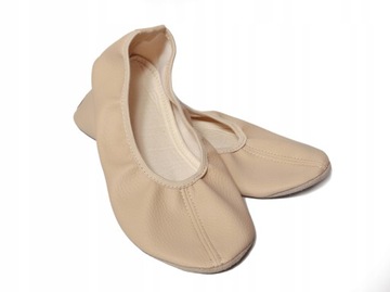 БАЛЕТНЫЕ ТУФЛИ ДЛЯ ТАНЦЕВАЛЬНОГО ФИТНЕСА РИТМИК 33 БЕЖЕВЫЕ