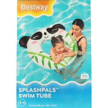 Koło do pływania dmuchane panda dla dzieci 3-6lat 60kg BESTWAY 36351