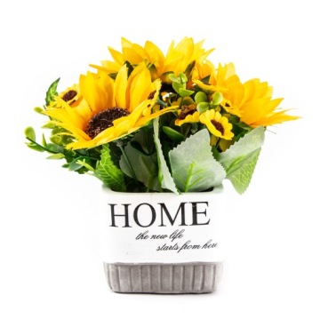 ИСКУССТВЕННЫЙ ЦВЕТОК ПОДСОЛНУХ В ГОРШКЕ 20СМ