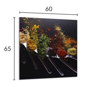 PANEL SZKLANY DO KUCHNI 60x65 Przyprawy SZKŁO HARTOWANE