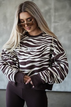 Bluza damska Brandenburg BG Fantasy zebra brąz-wanilia M