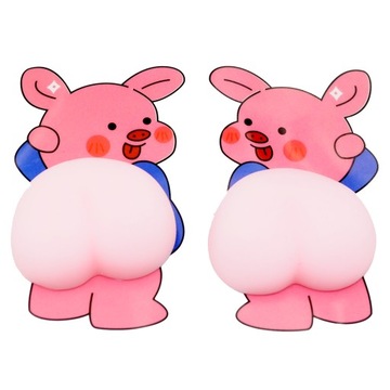 2x GNIOTEK NAKLEJKA PUPA ŻELOWA ŚWINKA TYŁEK ANTYSTRESOWA MOCHI PRANK