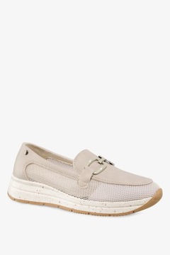 MOKASYNY DAMSKIE PÓŁBUTY WSUWANE NA PLATFORMIE AŻUROWE MODNA OZDOBA r 40