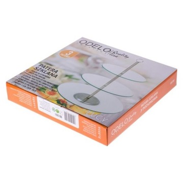 КРУГЛАЯ СТЕКЛЯННАЯ ТАРЕЛКА ДЛЯ ТОРТА, 3-Х ЯРУСНАЯ