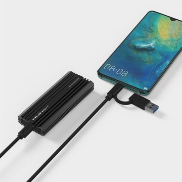 Корпус для твердотельного накопителя M.2 SATA NVMe USB-C емкостью до 2 ТБ