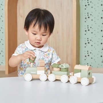 VIGA PolarB ДЕРЕВЯННЫЙ ПОДНОС С ДЕРЕВЯННЫМИ БЛОКАМИ-ПАЗЗЛАМИ