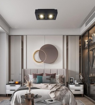 LAMPA SUFITOWA PLAFON LED OPRAWA NATYNKOWA CZARNA