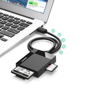 АДАПТЕР UGREEN Устройство чтения карт SD MicroSD CF TF MS ДО 256 ГБ USB 3.0 Plug&Play