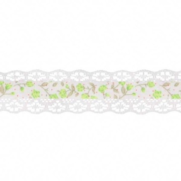 TASIEMKA KORONKOWA 2,5cm/1m wstążka koronka BIAŁA