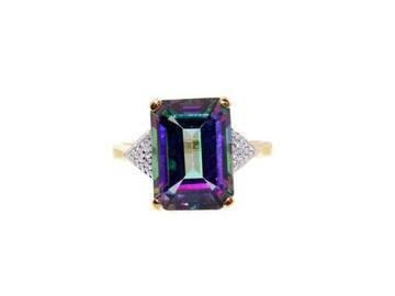 Pierścionek Mystic Topaz i diamenty Verona