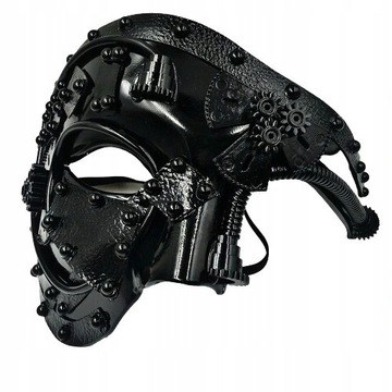 Maska STEAMPUNK SILVER BAL MASKOWY MASKARADA ROBOT