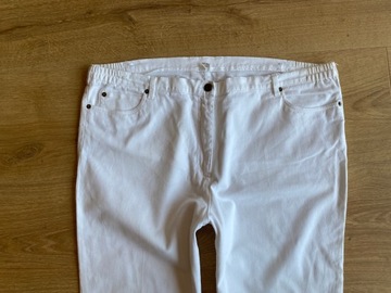 Białe jeansy długie spodnie szerokie 50/52