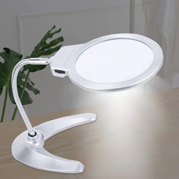 Lupa LED z podstaw lupa zacisk lampa iga