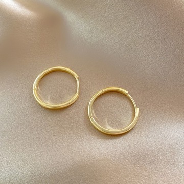 2PCS/Set Fashion Gold Color Hoop Earrings for