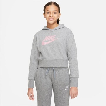 XL (158-170) Bluza Nike Sportswear Club Girls DC7210 093 szary XL (158-170)