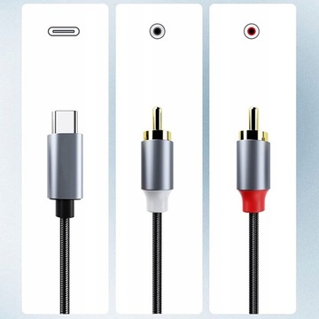 КАБЕЛЬ USB-C TYPE C к 2x RCA CINCH STEREO HQ