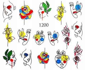 Naklejki wodne na paznokcie LINEART,LINEARNE-1200