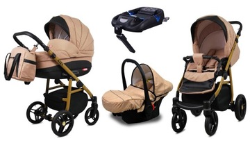 BabyLux Wózek 4w1 dziecięcy AXEL ALU + baza ISOFIX