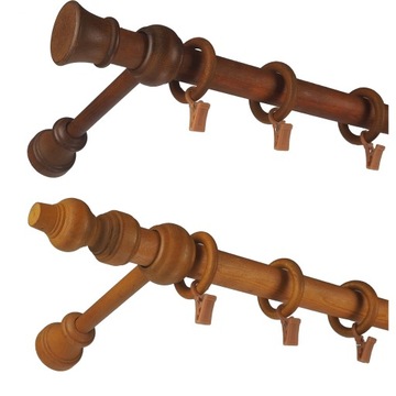 Karnisz drewniany fi 28 3,6 m pojedynczy 360 cm