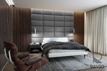 Мягкие стеновые панели, декоративное изголовье, 30х30