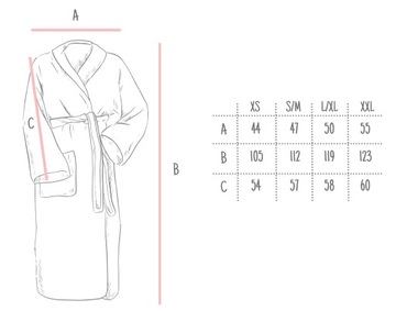 Szlafrok gofrowany szary S/M bawełniany Kimono Gofer