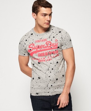 Superdry Super DRY ORYGINALNY szary T SHIRT/ KOSZULKA rozmiar S