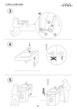 РАКОВИНА ДЛЯ МОНТАЖА НА СТИРАЛЬНУЮ МАШИНУ 60х50х9см, CLARO