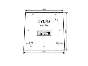 SZYBA TYLNA ( RAMKA ) MASSEY FERGUSON 770 3389902M