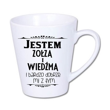 Kubek latte ze śmiesznym nadrukiem zołza