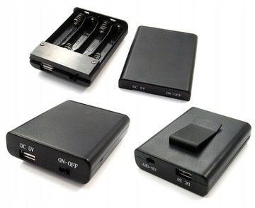 POJEMNIK NA BATERIE 4xR6 z USB / 4815