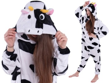 KROWA Krówka Kigurumi Piżama Damska Męska Onesie Kombinezon M 155-164 cm