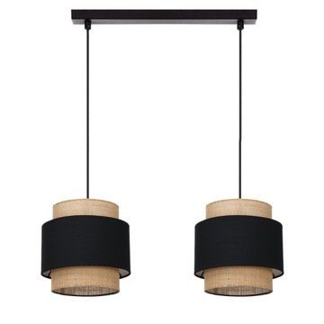 SUFITOWA BOHO LAMPA WISZĄCA JUTOWA PODWÓJNA