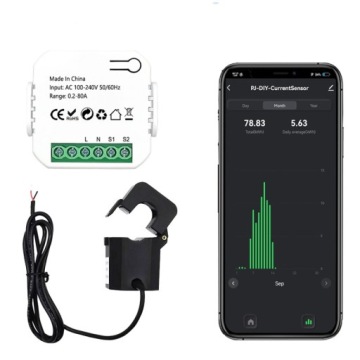 Счетчик электроэнергии с трансформатором 80А WiFi TUYA