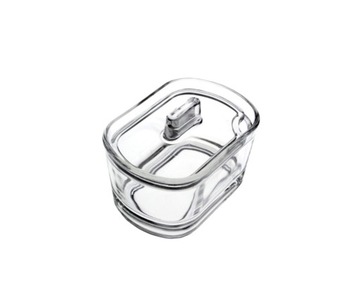 СВЕТЛАЯ ОВАЛЬНАЯ СТЕКЛЯННАЯ САХАРНИЦА 12x9