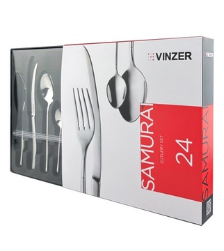 Установка столовых приборов Vinzer Samurai 24 ПК. Solid Modern 18/10 50094