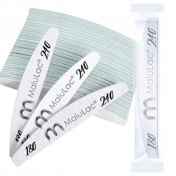 100 шт. пилочка для ногтей MaluLac Zebra 180 240 БЕЗОПАСНАЯ УПАКОВКА