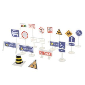18 sztuk znaków drogowych dla dzieci Kid