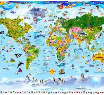 FOTOTAPETA 300x231 +KLEJ, Mapa świata dla dzieci