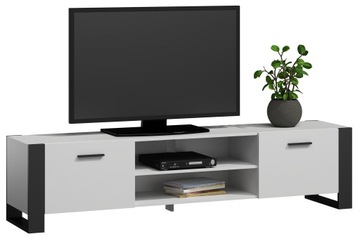 Szafka stojąca RTV ALBA 185cm komoda biały czarny PER