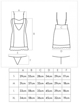 Seksowna Koszulka Nocna z falbanką + Stringi XS