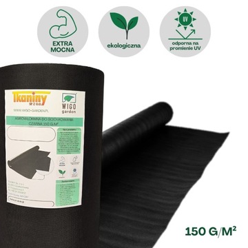 Agrowłóknina czarna Polska UV 150g/m2 120cm 20mb