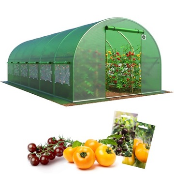 TUNEL OGRODOWY UV-4 SZKLARNIA 6x3m NAMIOT FOLIOWY 13 OKIEN 18m2 + GRATIS