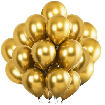 DUŻE balony GLOSSY chrom ZŁOTE błyszczące metaliczne do girland 50 szt