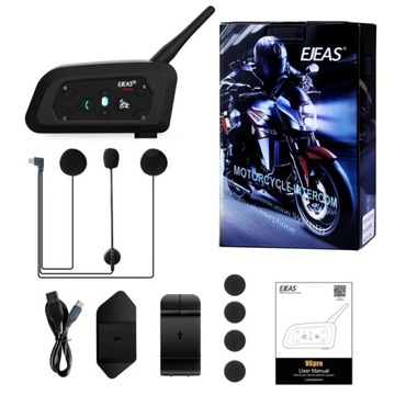 INTERKOM MOTOCYKLOWY EJEAS V6 PRO USB-C 2024 Bluetooth 5.1 na kask