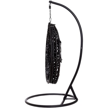 ПОДВЕСНОЙ СТУЛ садовая корзина-качалка-кокон МАЙОРКА - ЧЕРНЫЙ ГРУБОГО ПЛЕТЕНИЯ