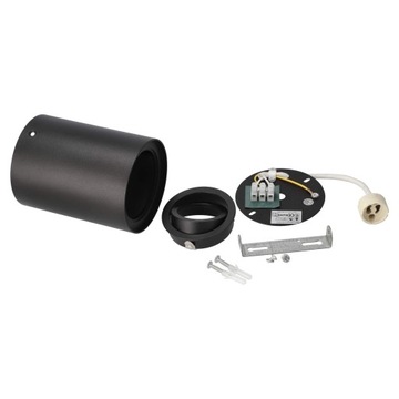 НАВЕРХНОСТНЫЙ СВЕТИЛЬНИК, КОВРИК, ЦИЛИНДР, ПОДВИЖНАЯ ТРУБА, ЧЕРНЫЙ EDO + СВЕТОДИОДНАЯ ЛАМПА GU10